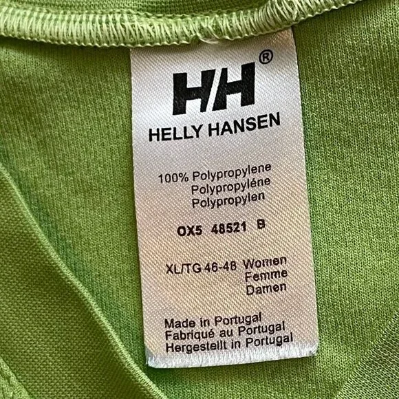 Helly Hansen Dry LIFA Vneck SS Polypropylene Activewear Top Green + White Sz M/L - Picture 11 of 13